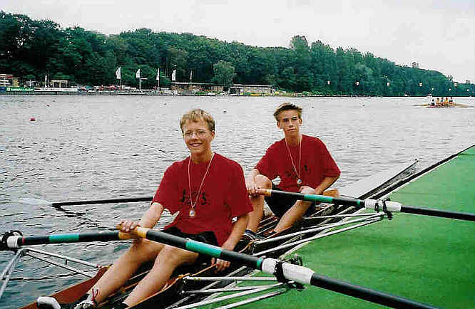 Roland und Julian am Siegersteg