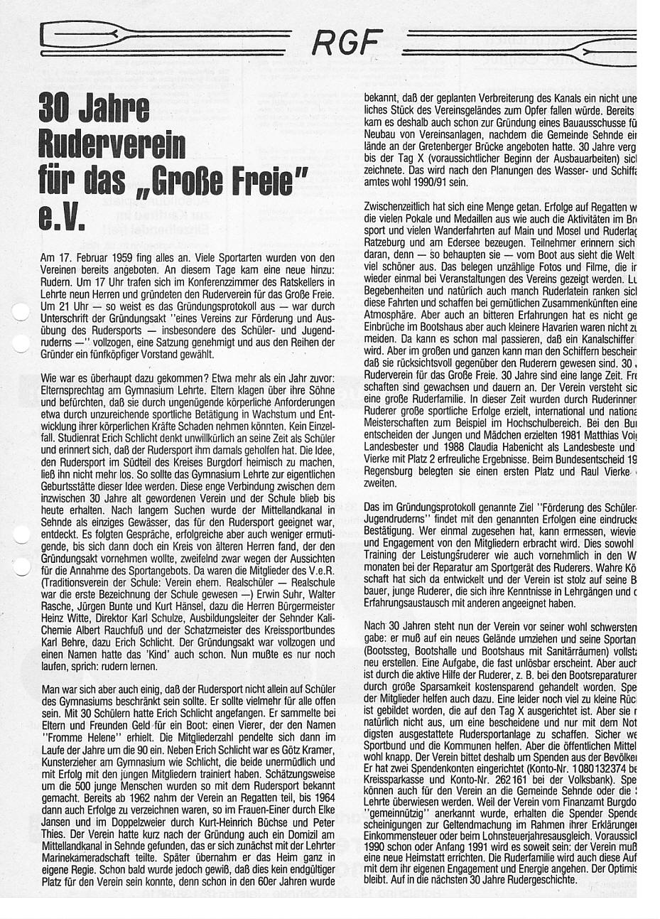 1989 - 30 Jahre RGF 